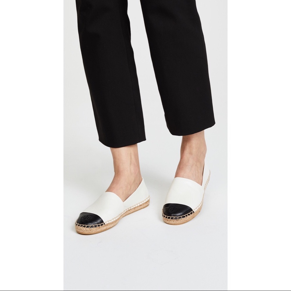 Tory Burch Espadrille Loafers SlipOn Leather Flats